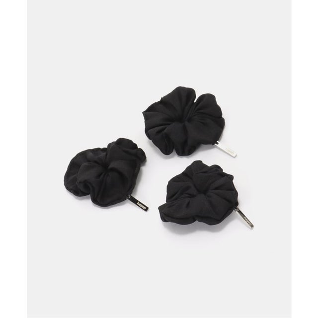 【HEYEP/ヘイップ】 Puffy Silk Scrunchie-3 Piece Set（３ピースセット）（ブラック）