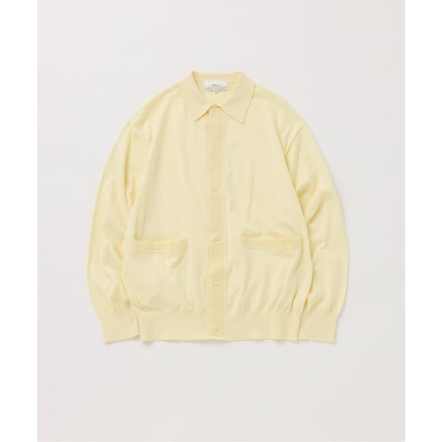 【FOLL / フォル】italy spinning giza cotton knit shirt（イエロー）