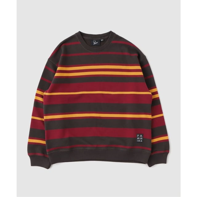 by Parra Sweatstriped crew neck sweat （ブラウン）