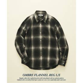 《予約》オンブレ フランネル チェック レギュラー シャツ 2 （ブラック B）