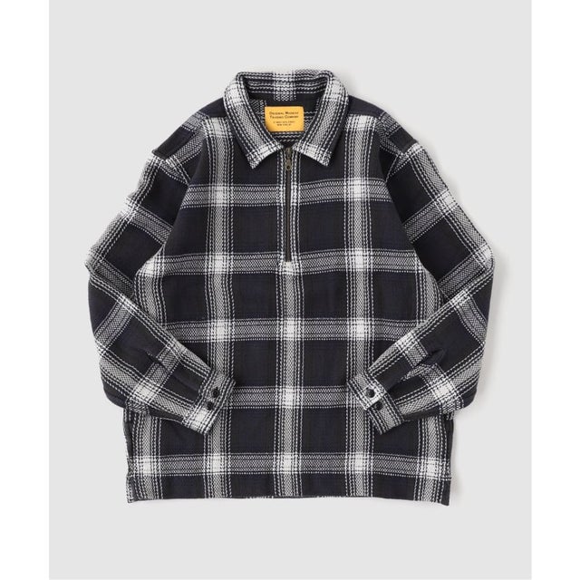 ORIGINAL MADRAS / オリジナルマドラス 180 COLLARED HALF ZIP SH （ブラック A）