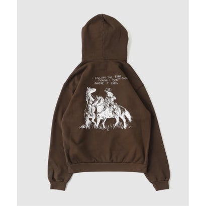 ONE OF THESE DAYS FOLLOW THE ROAD PULLOVER HOODIE （ブラウン）｜詳細画像
