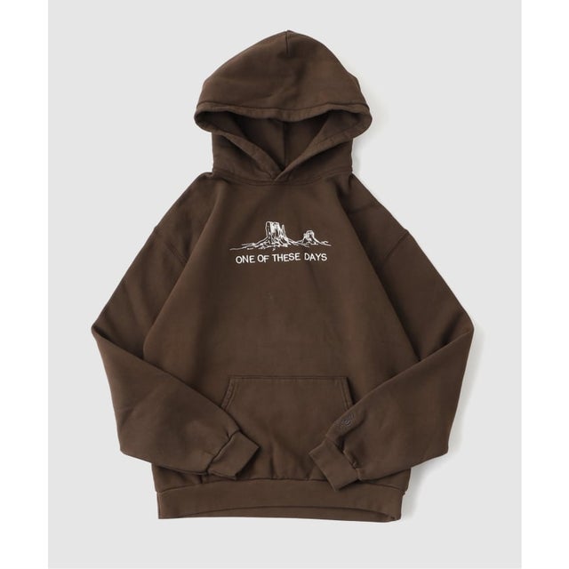 ONE OF THESE DAYS FOLLOW THE ROAD PULLOVER HOODIE （ブラウン）