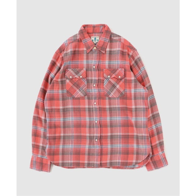 WYTHE / ワイス WASHED FLANNEL PEARLSNAP SHIRT （ピンク）