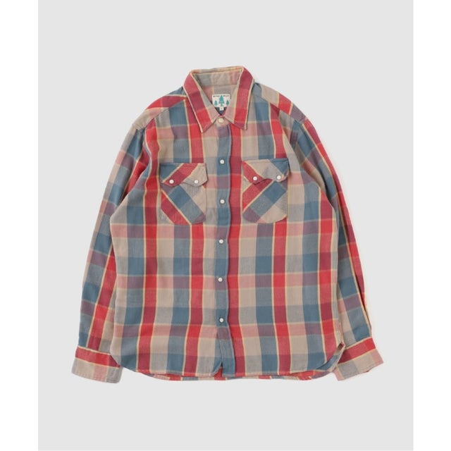 WYTHE / ワイス WASHED FLANNEL PEARLSNAP SHIRT （ブルー）