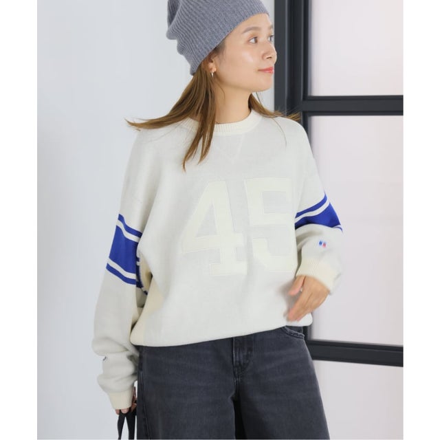 別注【RUSSELL ATHLETIC*JM for JS】スウェットライクニット （ナチュラル）