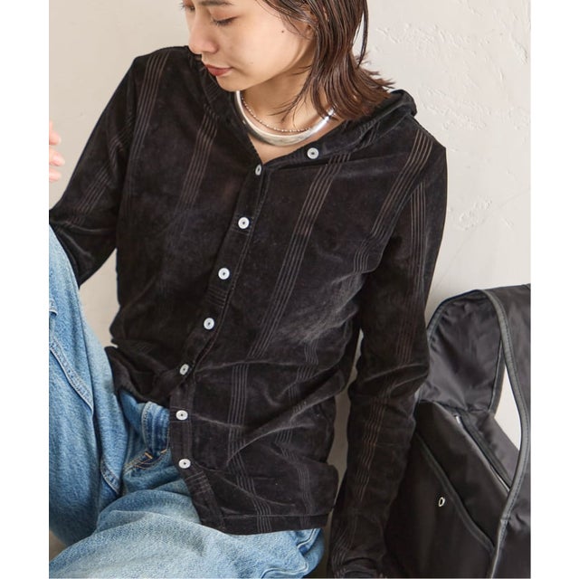 別注【MILLER/ミラー】 for JOURNAL STANDARDフロッキーベロアHOODIE（ブラック）