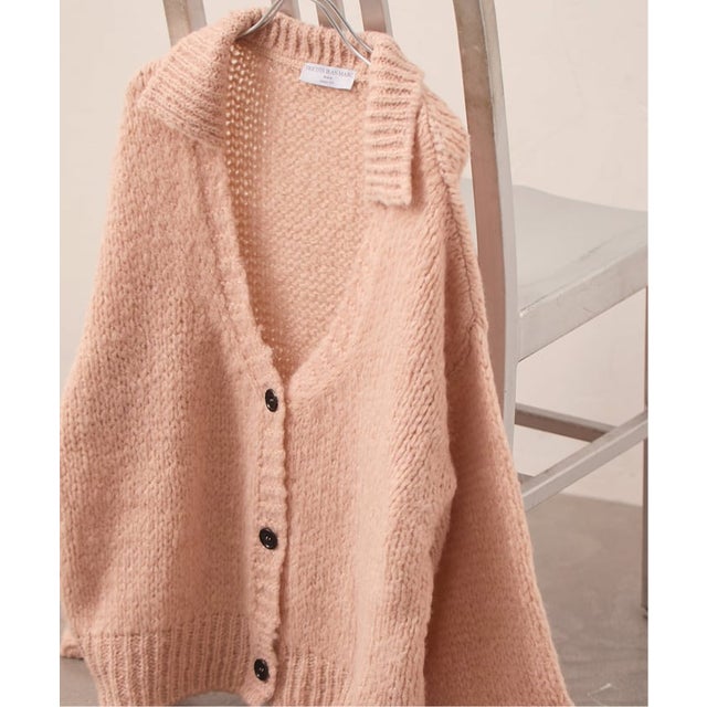 《予約》【TRICOTS JEANMARC/トリコットジーンマルク】ポロエリニットカーデ（ピンク）