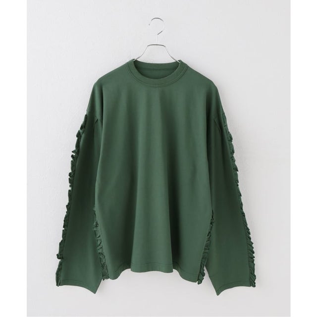 【HOLIDAY/ホリデイ】 SUPER FINE DRY RUFFLE L/S TOPS （グリーン）