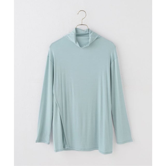 【LOW CLASSIC/ロウ クラシック】High neck jersey top （ブルー A）