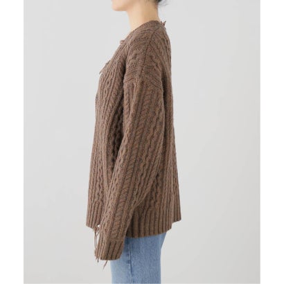 【RHODOLIRION/ロドリリオン】Aran Cardigan （ブラウン）｜詳細画像