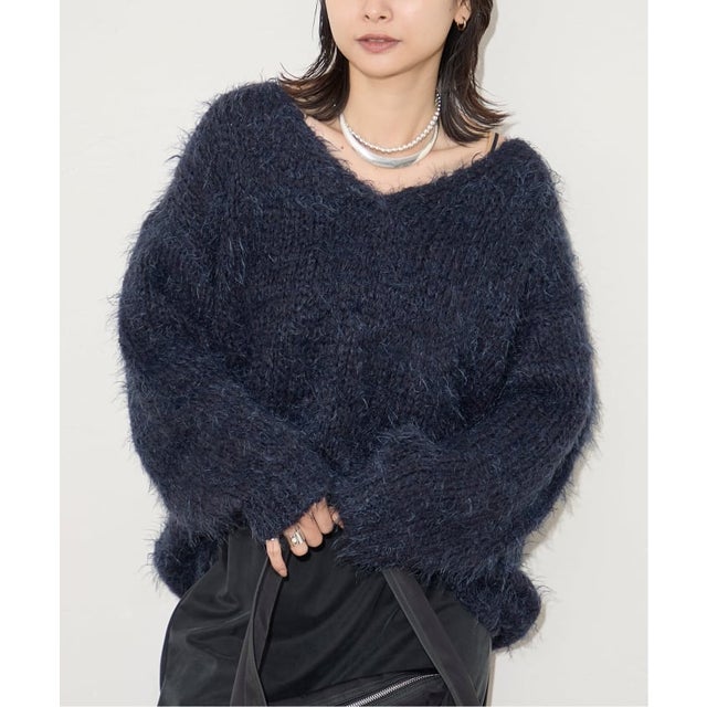 【TRICOTS JEANMARC/トリコットジーンマルク】シャギーV PO （ネイビー）