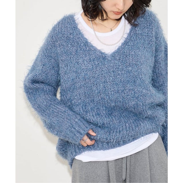 【TRICOTS JEANMARC/トリコットジーンマルク】シャギーV PO （ブルー A）