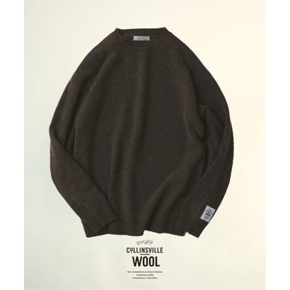COLLINS VILLE WOOL / コリンズ ビル ウール クルーネック ニット（ブラック B）｜詳細画像