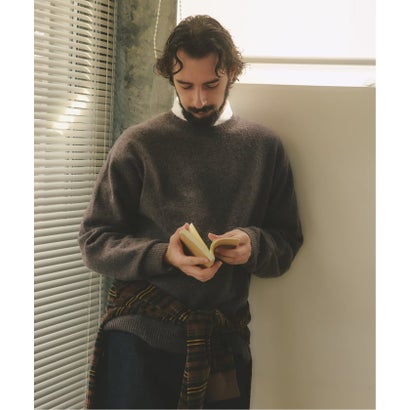 COLLINS VILLE WOOL / コリンズ ビル ウール クルーネック ニット（ブラック B）｜詳細画像