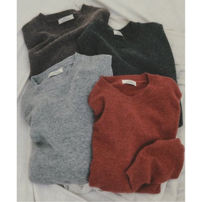 COLLINS VILLE WOOL / コリンズ ビル ウール クルーネック ニット（ブラウン）｜詳細画像