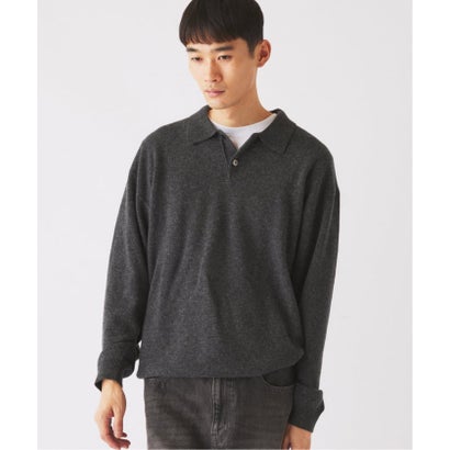 COLLINS VILLE WOOL / コリンズ ビル ウールニット ポロシャツ（ブラック B）｜詳細画像