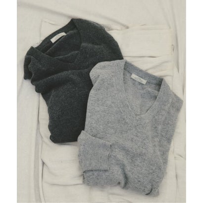 COLLINS VILLE WOOL / コリンズ ビル ウールニット Vネック（グレーB）｜詳細画像