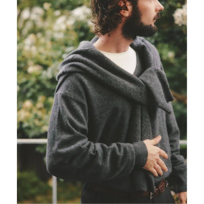 COLLINS VILLE WOOL / コリンズ ビル ウールニット Vネック（グレーB）｜詳細画像