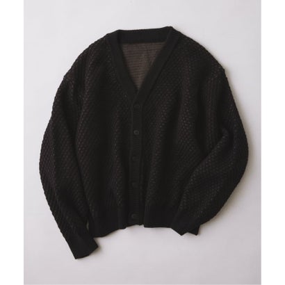 ジャーナルスタンダード レリューム JOURNAL STANDARD relume メッシュジャガード ”スパイダーウェブ” Vネック カーディガン（ナチュラル）｜詳細画像