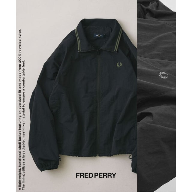 FRED PERRY / フレッドペリー オーバーサイズ シェルジャケット（ブラック）