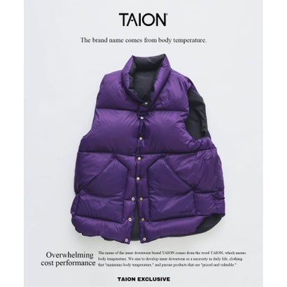 《予約》TAION / タイオン 別注スタンドカラー リバーシブル ダウンベスト （ホワイト A）｜詳細画像