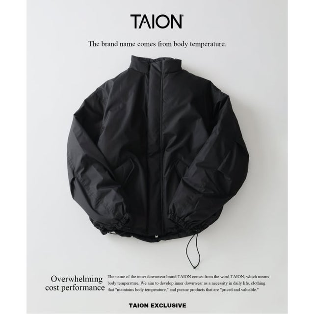 《追加予約》TAION / タイオン 別注 リバーシブル ショートモッズ ダウンブルゾン （ブラック）
