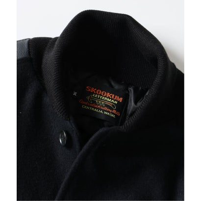 ジャーナルスタンダード レリューム JOURNAL STANDARD relume 《予約》SKOOKUM / スクーカム 別注 メルトン×レザー アワードジャケット （ブラック）｜詳細画像