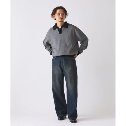 ジャーナルスタンダード レリューム JOURNAL STANDARD relume 《予約》米富繊維 / Yonetomi 別注 コットン ボーダー スキッパーニット （ブラック）｜詳細画像