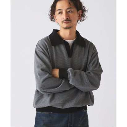ジャーナルスタンダード レリューム JOURNAL STANDARD relume 《予約》米富繊維 / Yonetomi 別注 コットン ボーダー スキッパーニット （ネイビー）｜詳細画像