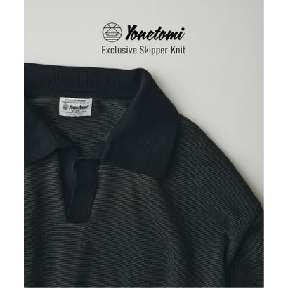 ジャーナルスタンダード レリューム JOURNAL STANDARD relume 《予約》米富繊維 / Yonetomi 別注 コットン ボーダー スキッパーニット （ネイビー）｜詳細画像