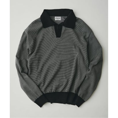 ジャーナルスタンダード レリューム JOURNAL STANDARD relume 《予約》米富繊維 / Yonetomi 別注 コットン ボーダー スキッパーニット （ネイビー）｜詳細画像