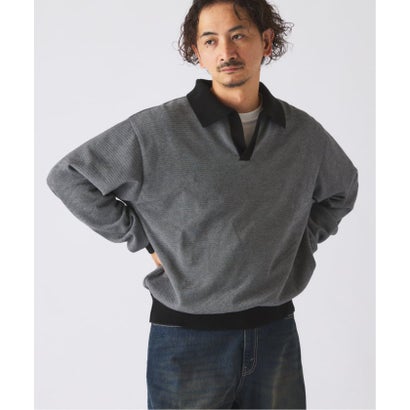 ジャーナルスタンダード レリューム JOURNAL STANDARD relume 《予約》米富繊維 / Yonetomi 別注 コットン ボーダー スキッパーニット （ネイビー）｜詳細画像