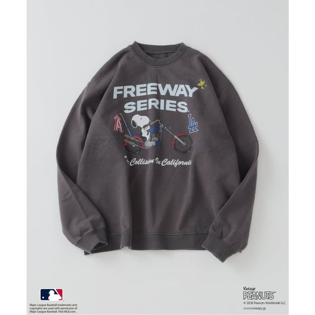 《予約》PEANUTS / ピーナッツ 別注 MLB ベースボール グラフィックスウェット （ブラック A）