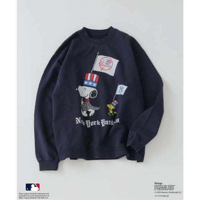 《予約》PEANUTS / ピーナッツ 別注 MLB ベースボール グラフィックスウェット （ネイビー）