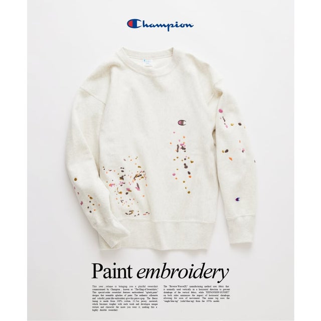 《予約》Champion / チャンピオン 別注 リバースウィーブ(R) 刺繍スウェット （ナチュラル）