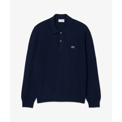 《予約》LACOSTE / ラコステ コットンニット ロングスリーブポロシャツ （ネイビー）｜詳細画像