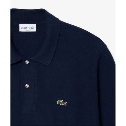《予約》LACOSTE / ラコステ コットンニット ロングスリーブポロシャツ （ネイビー）｜詳細画像