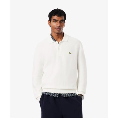 《予約》LACOSTE / ラコステ コットンニット ロングスリーブポロシャツ （ネイビー）｜詳細画像