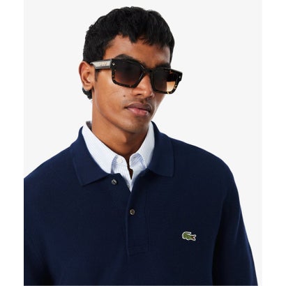 《予約》LACOSTE / ラコステ コットンニット ロングスリーブポロシャツ （ホワイト）｜詳細画像