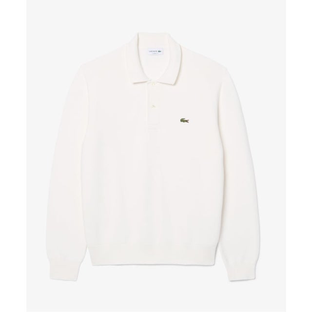 《予約》LACOSTE / ラコステ コットンニット ロングスリーブポロシャツ （ホワイト）