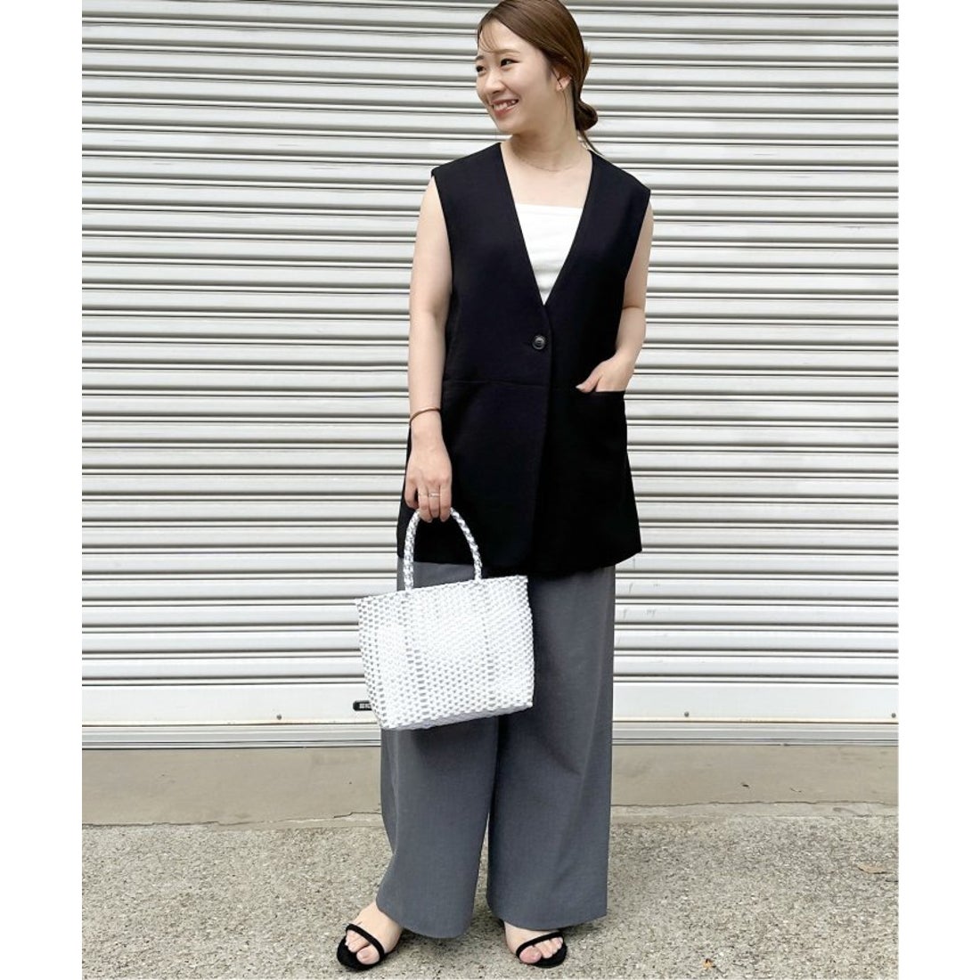 美品 23区 ウールリバー スタンドカラーコートケープジャケット 24AW 