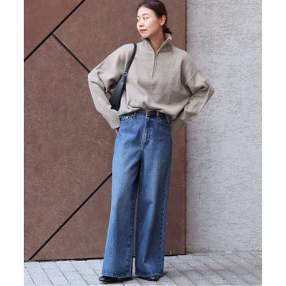 《追加予約》別注【LOGAN Knitting Mills】*RELUME ハーフジップニットプルオーバー （ネイビー）｜詳細画像