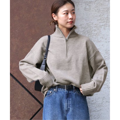 《追加予約》別注【LOGAN Knitting Mills】*RELUME ハーフジップニットプルオーバー （ネイビー）｜詳細画像