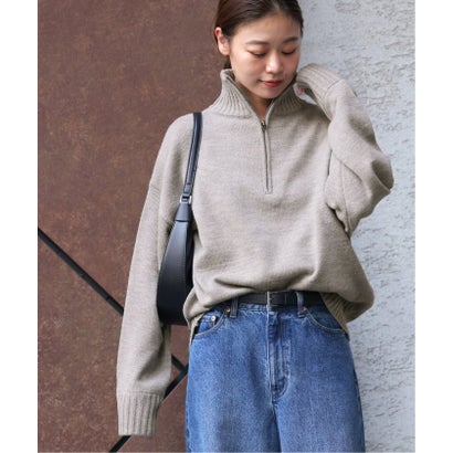 《追加予約》別注【LOGAN Knitting Mills】*RELUME ハーフジップニットプルオーバー （ネイビー）｜詳細画像