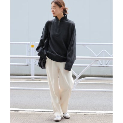 《追加予約》別注【LOGAN Knitting Mills】*RELUME ハーフジップニットプルオーバー （ネイビー）｜詳細画像