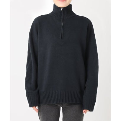 《追加予約》別注【LOGAN Knitting Mills】*RELUME ハーフジップニットプルオーバー （ネイビー）｜詳細画像
