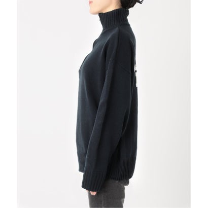 《追加予約》別注【LOGAN Knitting Mills】*RELUME ハーフジップニットプルオーバー （ネイビー）｜詳細画像