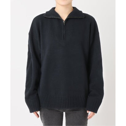 《追加予約》別注【LOGAN Knitting Mills】*RELUME ハーフジップニットプルオーバー （ネイビー）｜詳細画像