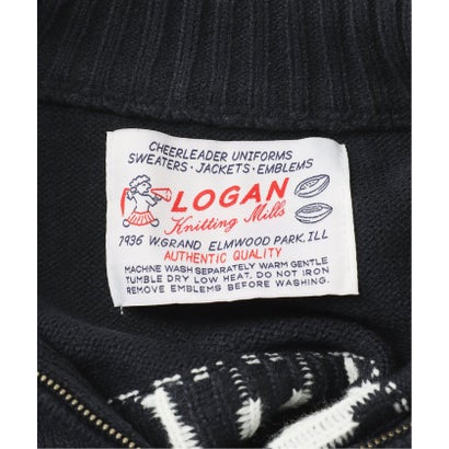 《追加予約》別注【LOGAN Knitting Mills】*RELUME ハーフジップニットプルオーバー （ネイビー）｜詳細画像